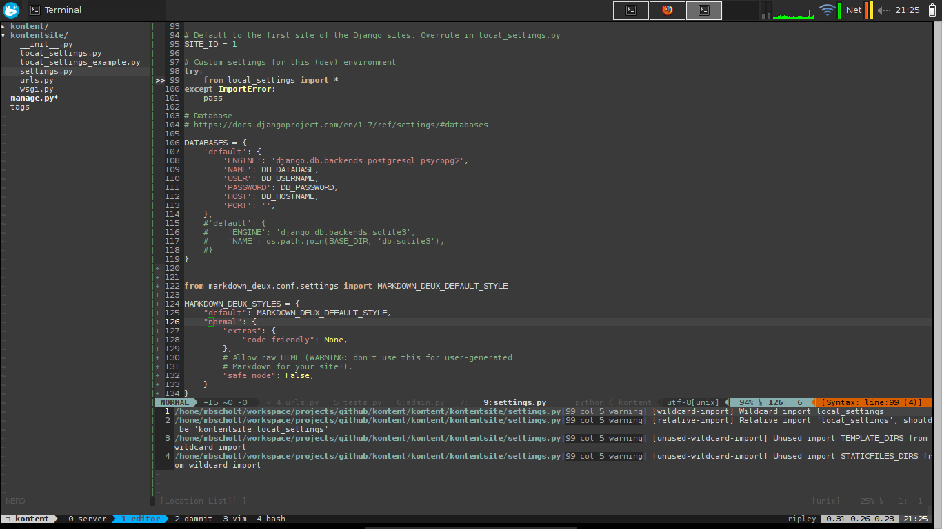 Hacktop with vim