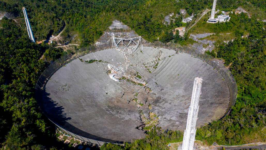 Collapsed Arecibo Telescope remains