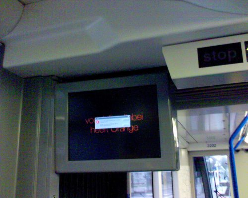 Tram advertising system error
